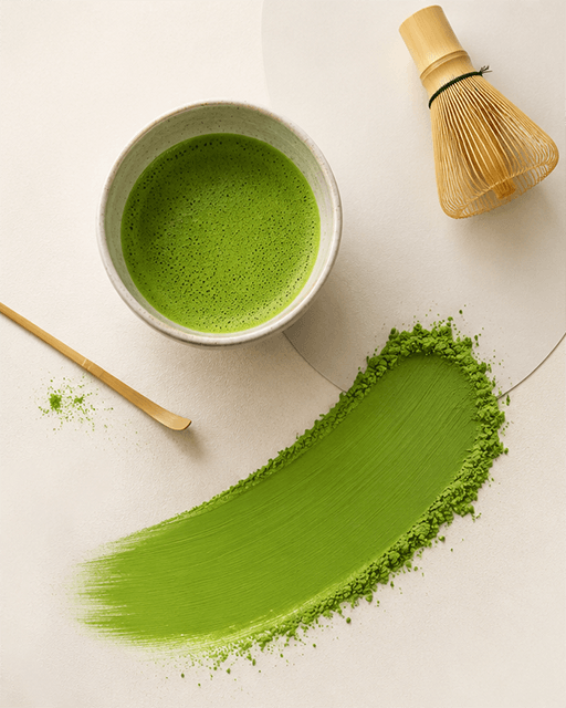 Ceremonial matcha powder prepared for straight drinking and premium tea service