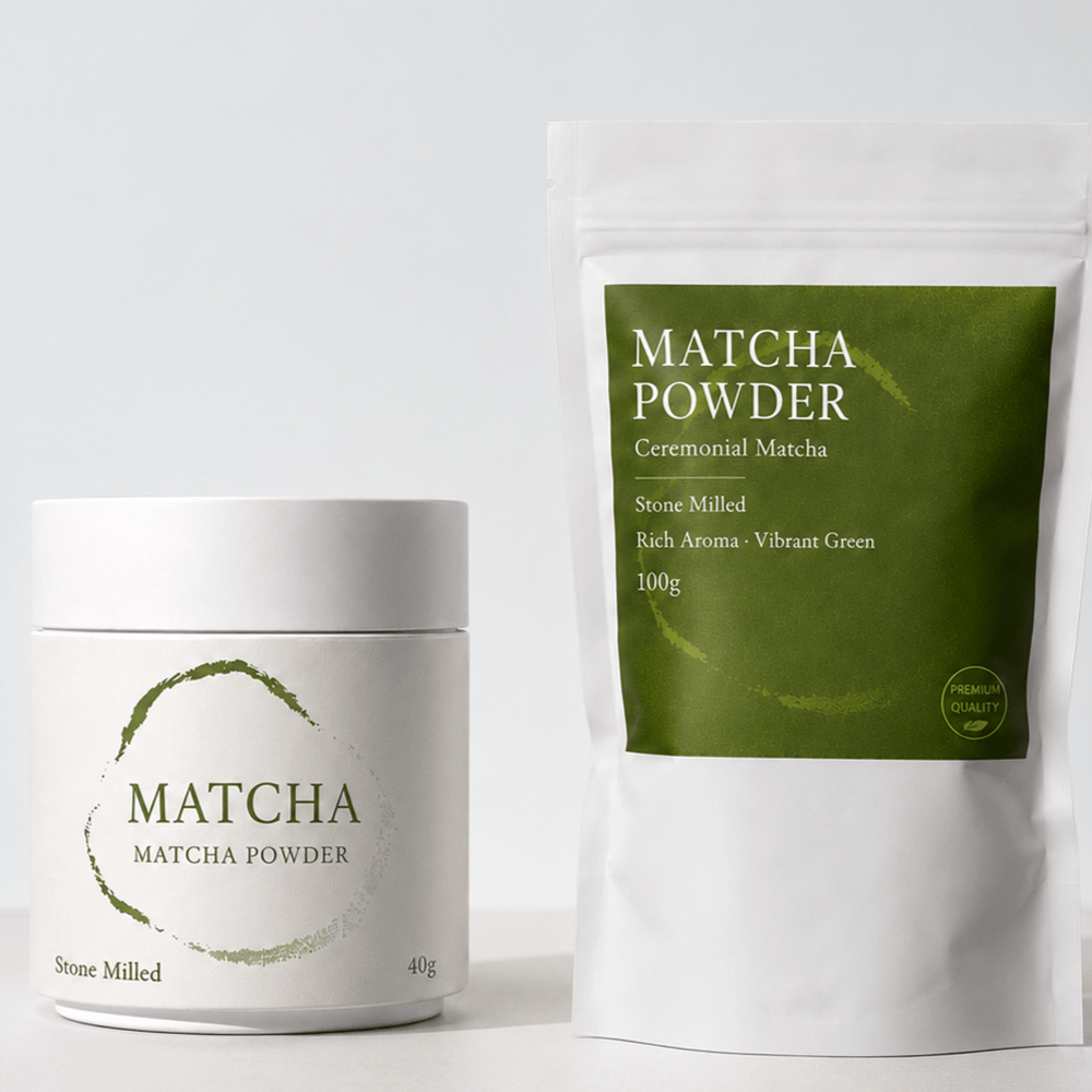 Private label matcha packaging formats