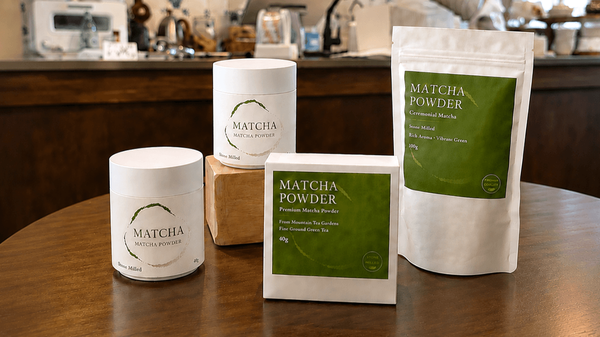 Private label matcha packaging options for retail product programs
